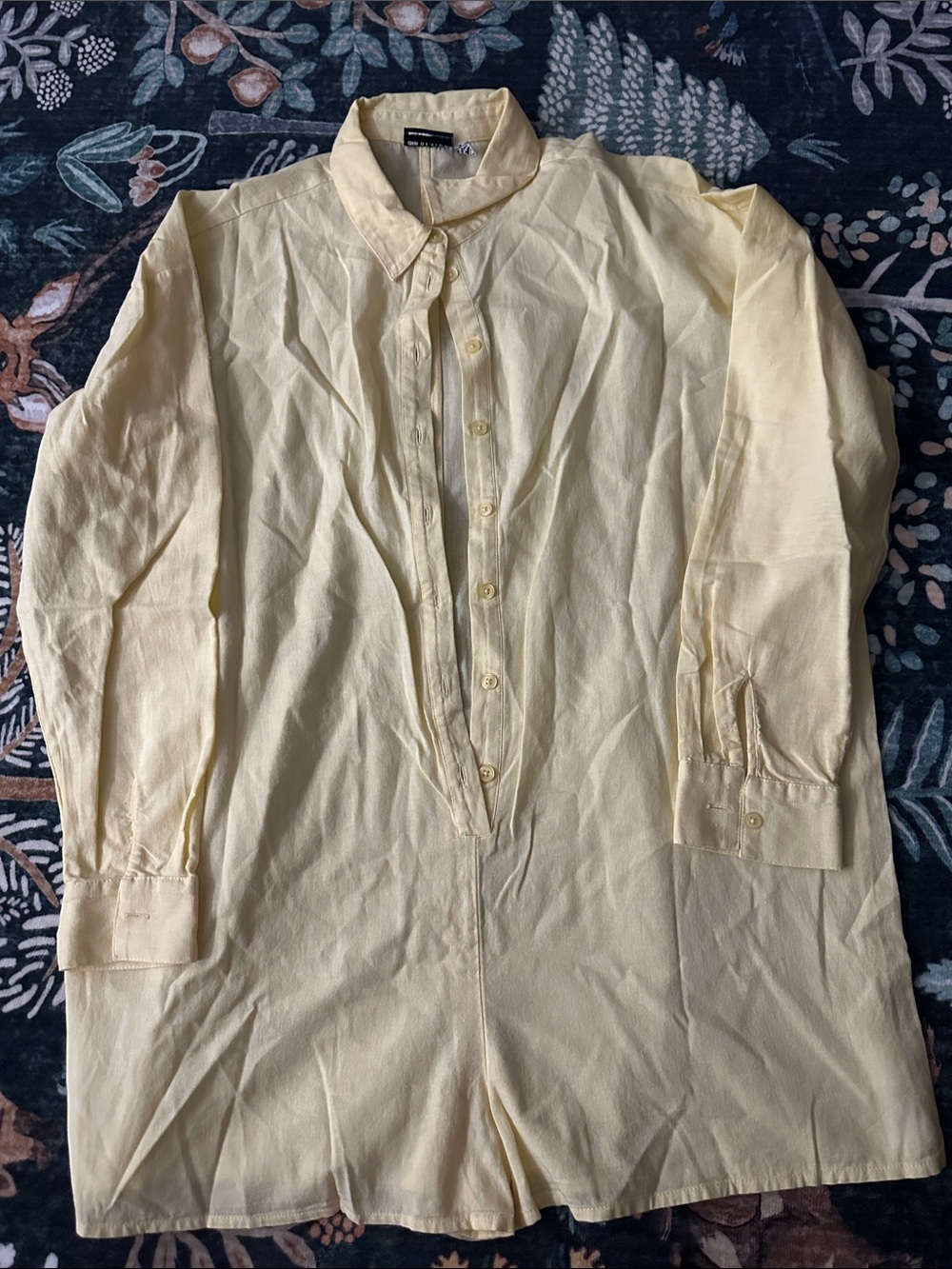 ASOS Pale Yellow Long Sleeve Romper